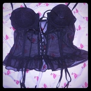 Sexy black bustier
